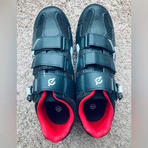 Peloton Spin Cycling Bike Shoes Black/Red Size 42 US Men's 9/ Women's 11